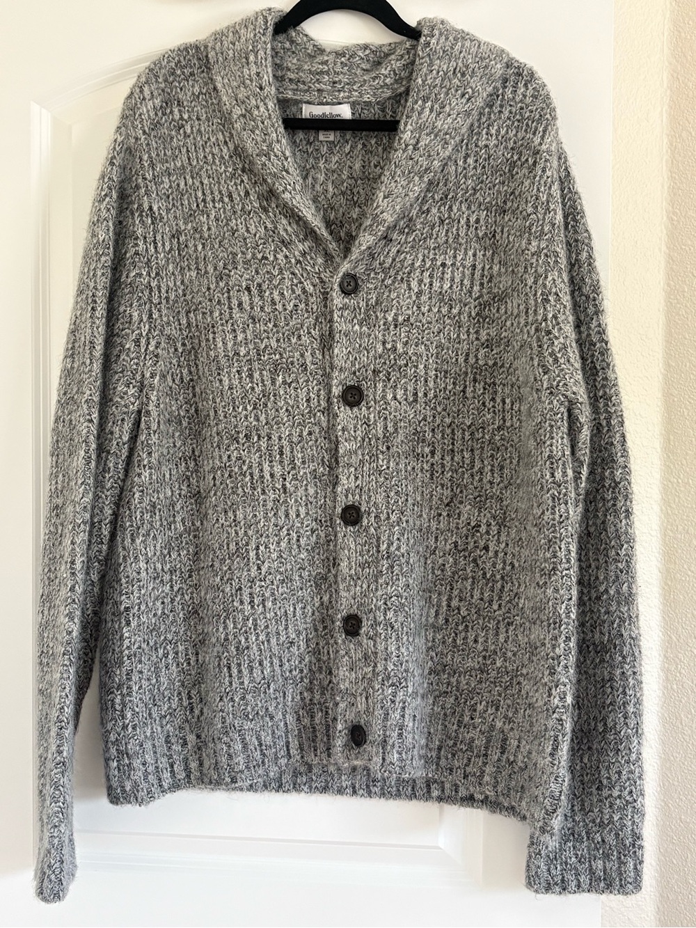 Goodfellow & Co Gray Shawl-Collar Button Cardigan